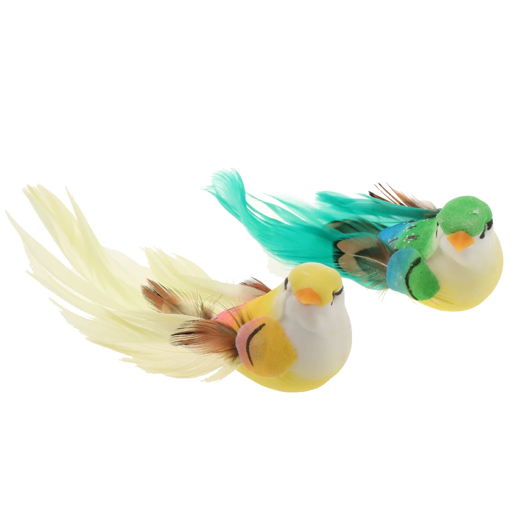 

2Pcs/Set Artificial Foam Feathered Birds with Clip Home Decor Party Accessories