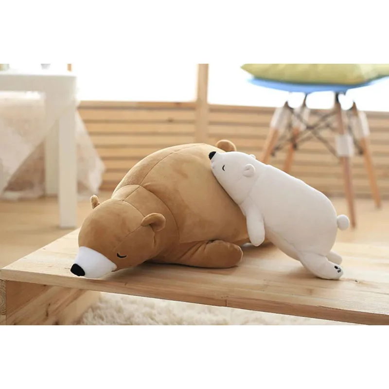 Free shipping Foam Particle Plush toys Sleeping Polar Bears Stuffed animal birthday party supply kids girlfriend christmas gifts