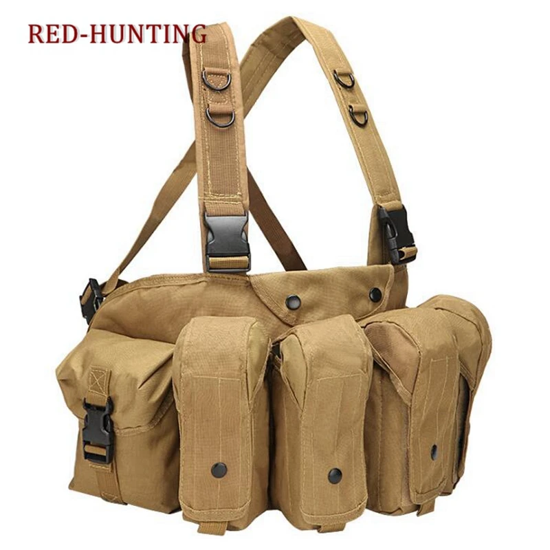 Outdoor Chest Rig Airsoft Hunting Vest Molle Pouch Simple Military Tactical Vest Magazine Pouch Carrier Vest for Hunting CS