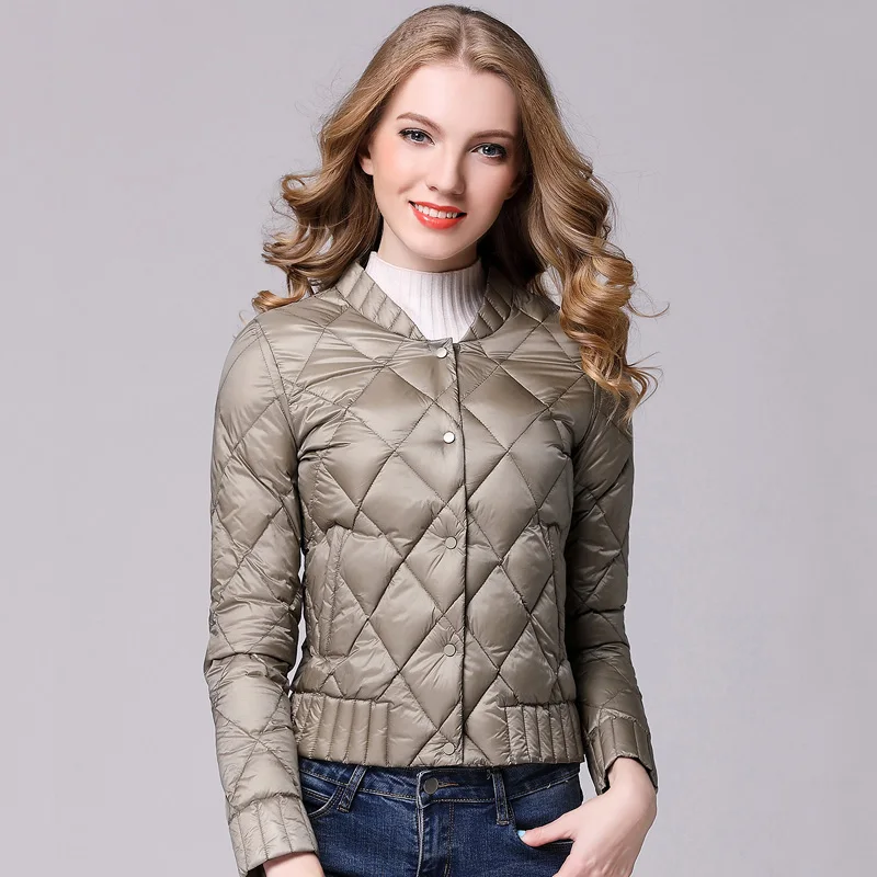 Women Spring Winter 90% Ultra Light Down Jacket Female Portable Soft Fabric Coat Jackets Parkas Diamond Lattice Quilted