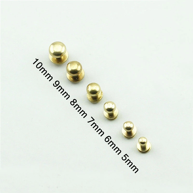 10PCS Pure Copper DIY Bag Bottom Studs Rivets Buttons Screw for Shoes Technical Equipment Bag Clothes Belt Intimate Accessories