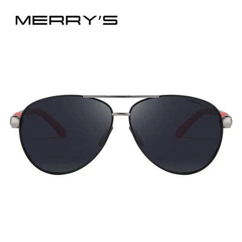 Imagen 2 del producto MERRYS-gafas de sol polarizadas HD para hombre, lentes clásicas con diseño de piloto, marco de aleación de aviación, patas de resorte, UV400, S8404