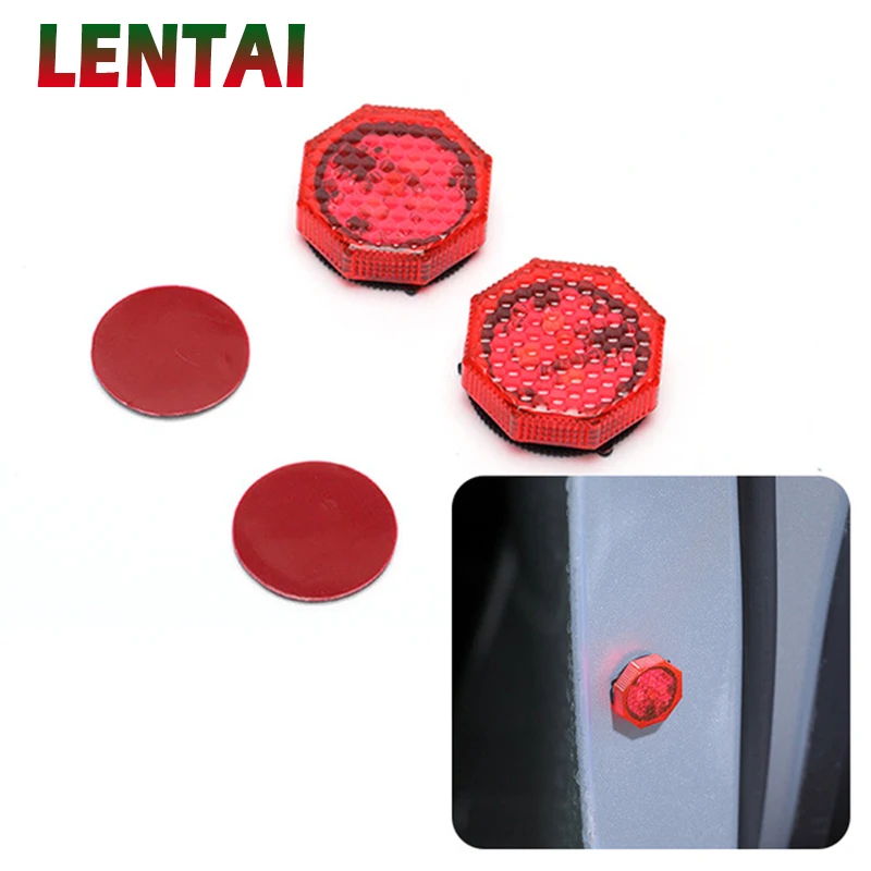 LENTAI Car door LED warning lights Anti-collision lamp For Toyota C-Hr Corolla Seat Leon Ford Focus 2 Fiesta Ranger Mazda 3 6