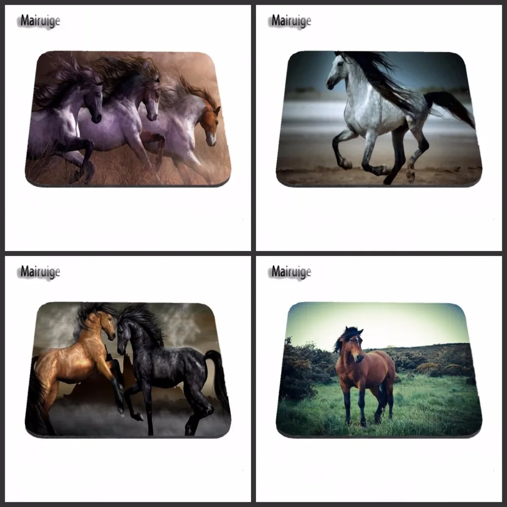 New Arrival  Black Wilde Horse Wallpaper Mousepads Radiation Non-Skid Rubber Pad  Customized Supported  18*22/25*20/29*25*2cm