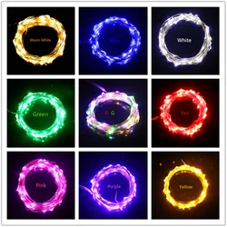 Guirnalda de luces LED de alambre plateado, 5M, 50LED/10M, 100LED, USB, decoración de hadas, navidad, boda y fiesta