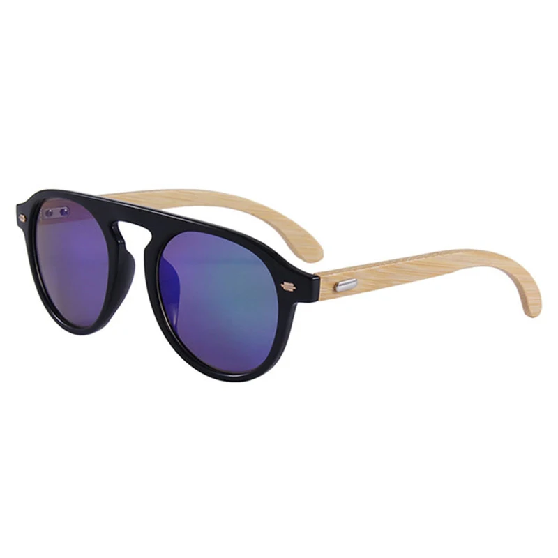 

BerWer Bamboo Sunglasses Men Women Mirror Shades Wood Legs Sun Glasses