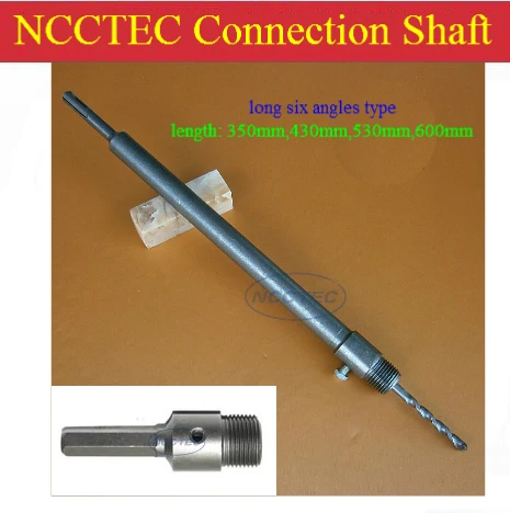 [long 6 angles handle] 530mm 21.2'' long connection shaft NCP5306A for carbide wall core bits | FREE shipping with a FREE gift