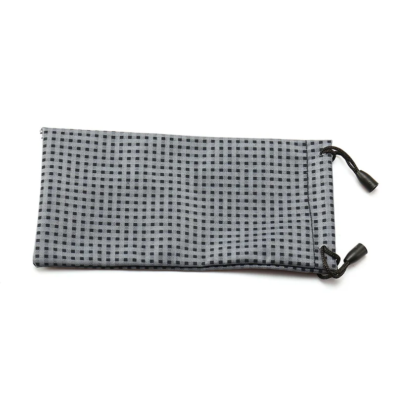 Fast shipping  1000 pcs/lot Glasses Case Soft Waterproof Plaid Cloth Sunglasses Bag Glasses Pouch Black Color