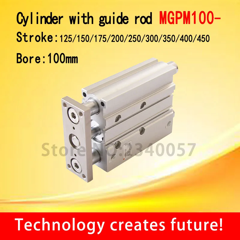 SMC Type MGPM100Thin cylinder with rod MGPM100-125/150/175/200/250/300/350/400 Three axis three bar Pneumatic components MGPM