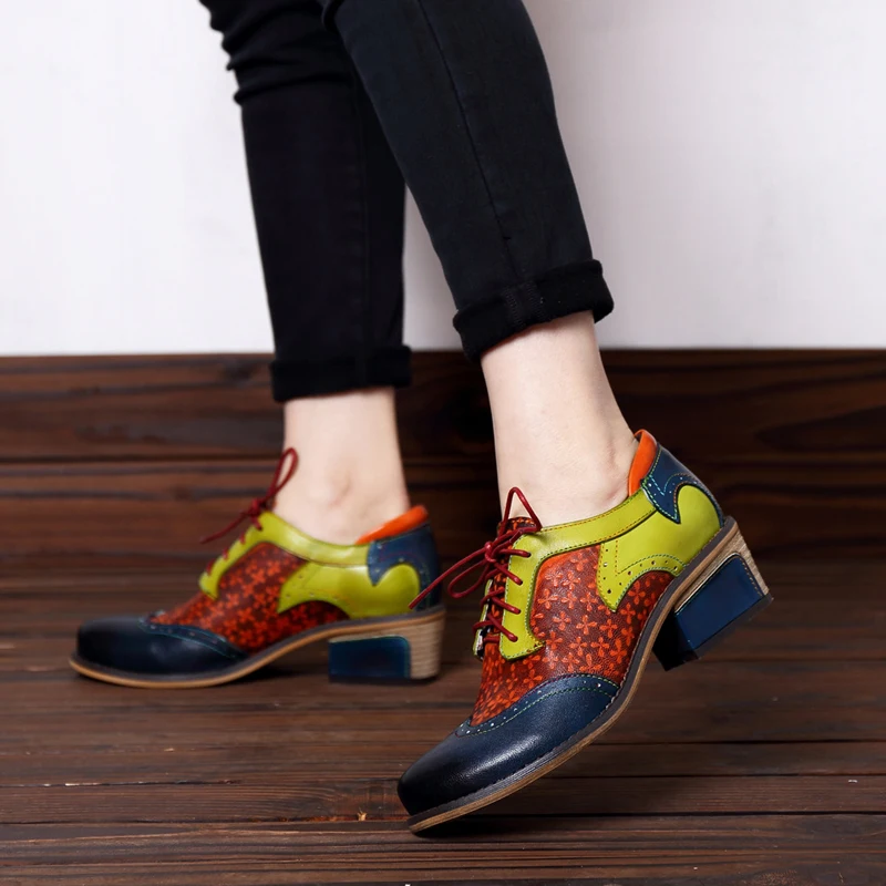 

Vintage Women Oxford Shoes Flats Handmade Summer Spring for Woman Shoes Laces Loafers Mixed Colors Casual Sneakers Flat Shoes