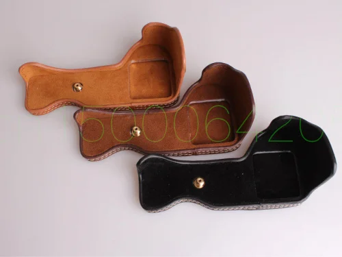 กระเป๋ากล้องด้านล่างสำหรับ SNY A6500 PU หนังครึ่งฝาครอบพร้อมแบตเตอรี่ Mirrorless ระบบกล้อง