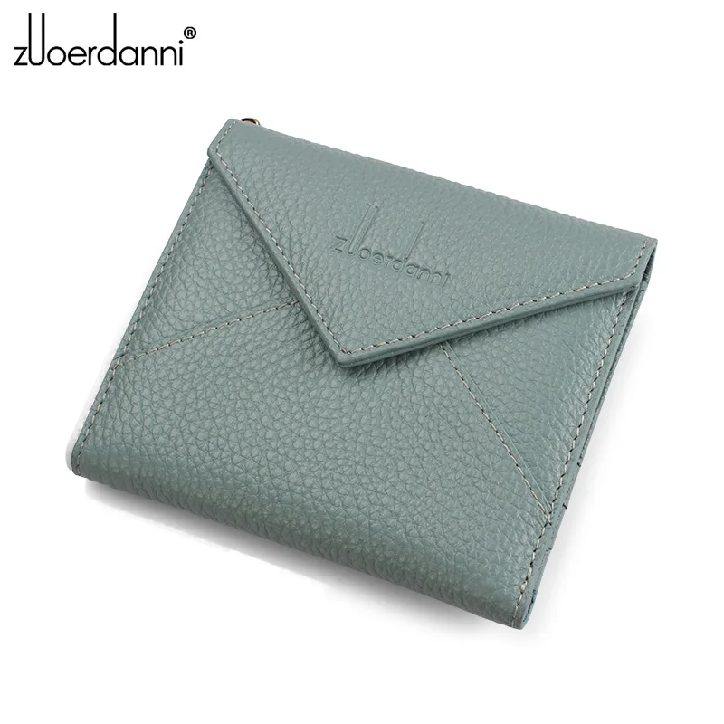 Women  Mini Envelope  Wallets  Tassel Pendant  Cowhide Short  Wallets Coin pocket Leather Lady Card Holder Purse