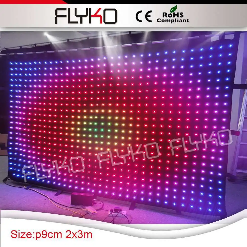 Fireproof LED Cloth Curtain For DJ Wedding Backdrops 90V-240V voltage