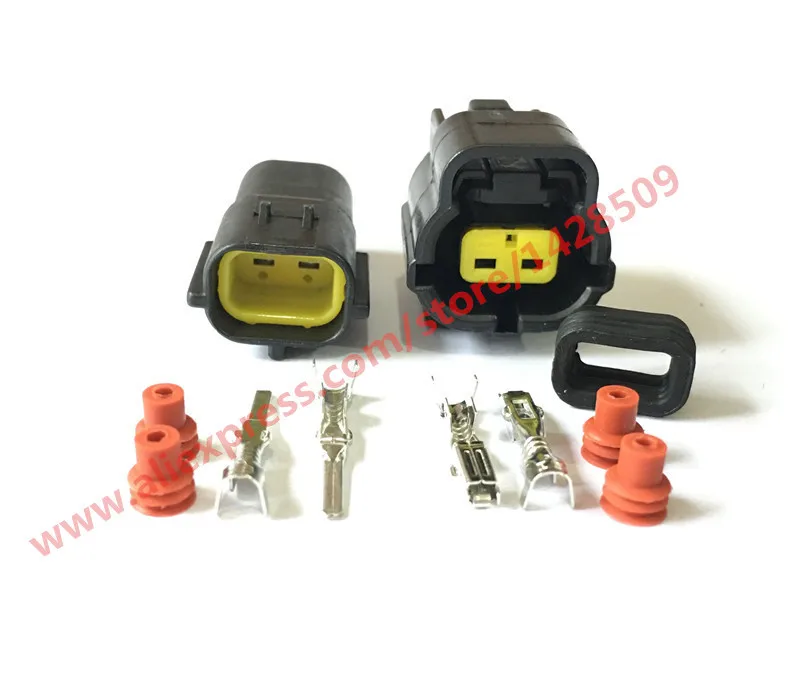 1 Set 2 Pin 174354-2 174352-2 Female Male Waterproof Wire Connector Plug Car Auto Sealed Car Truck Denso Connectors