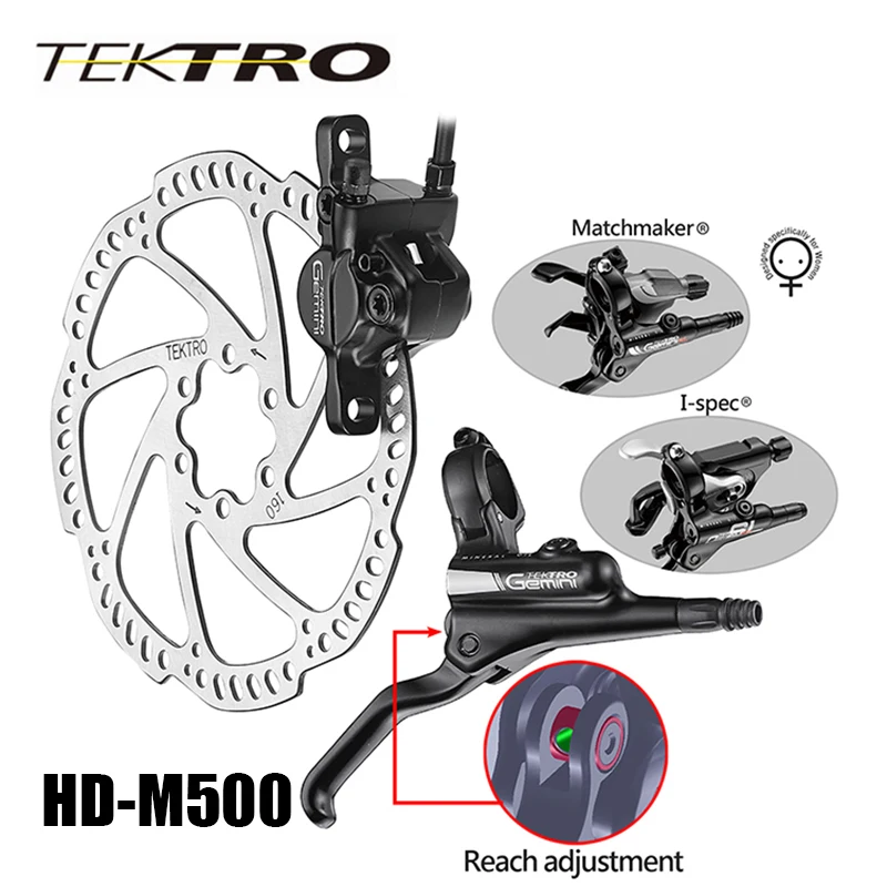 TEKTRO HD-M500 Hydraulic Disc Brake Lever Caliper Forged Aluminum Open System Dual Piston Confident Braking 305g/wheel