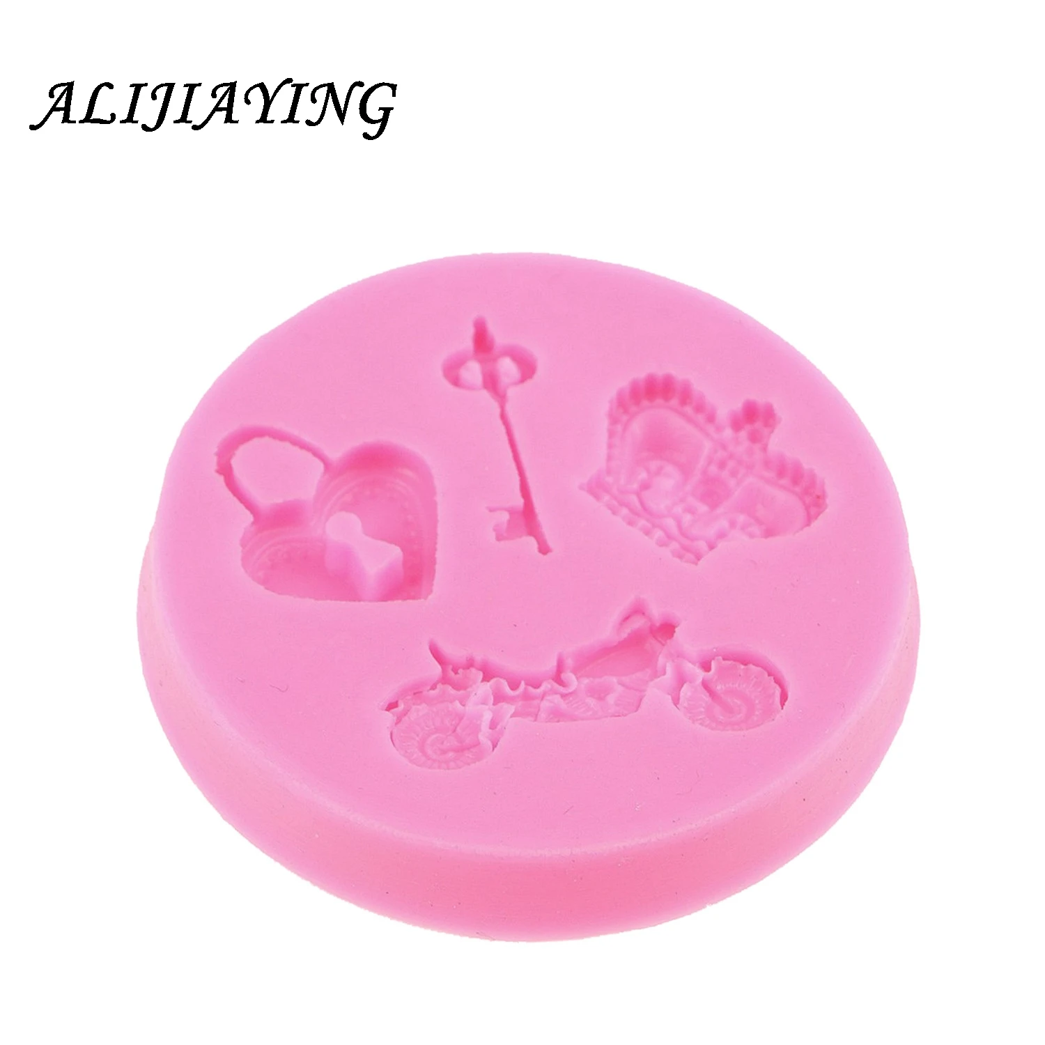 1Pcs Love lock key motorcycle fondant silicone mold for cake decorating tools cooking Sugarcraft Baking Accessories D0437