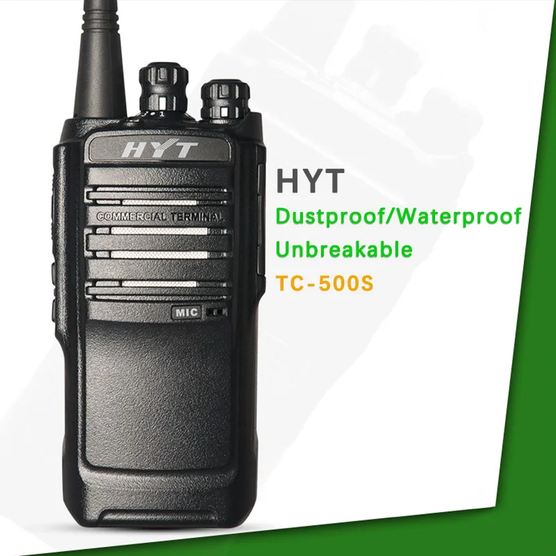 For HYT Radio HYT TC-500S Two Way Radio UHF 450-470MHz VHF 136-154MHz Walkie Talkie Waterproof Dustproof Portable Handheld Radio