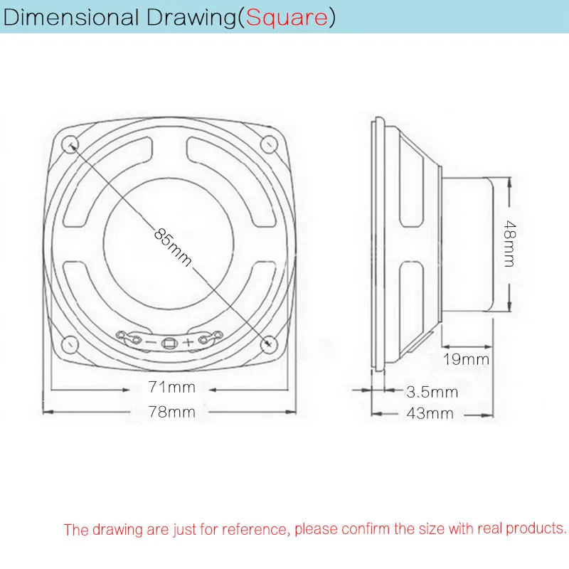 CIRMECH 3 بوصة تردد كامل ايفي المتحدث antimagnetic المتكلم 1 قطعة