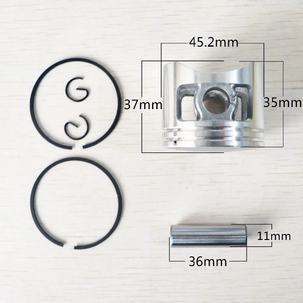 Chainsaw Piston Kit 45.2mm For Chinese 5800 58cc G5800 Gas Cylinder Engine Motor w/ Pin Rings Circlips Spare Parts