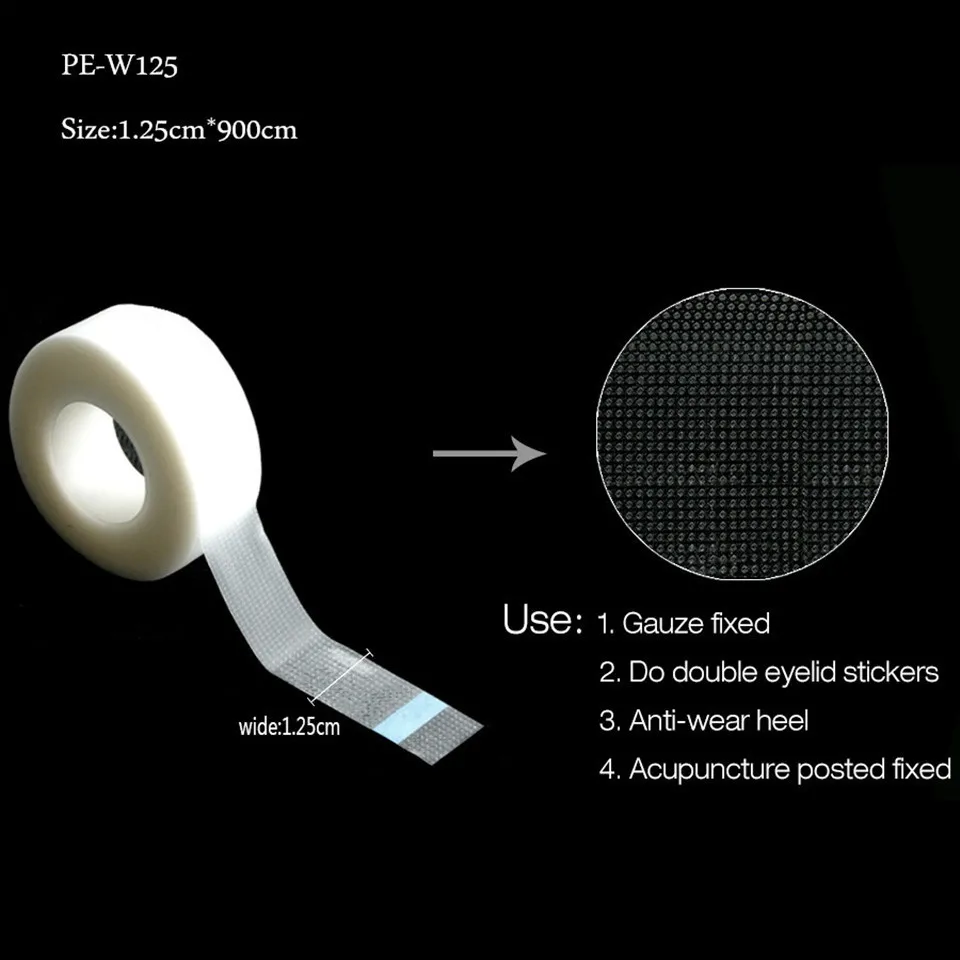 Wimpernverlängerungs-Pads, Bänder, Wimpern-Unter-Augenpolster, Vlies- und PE-isolierte Wickelbänder für falsche Wimpern, Klebeband, Cutter, Make-up-Werkzeug