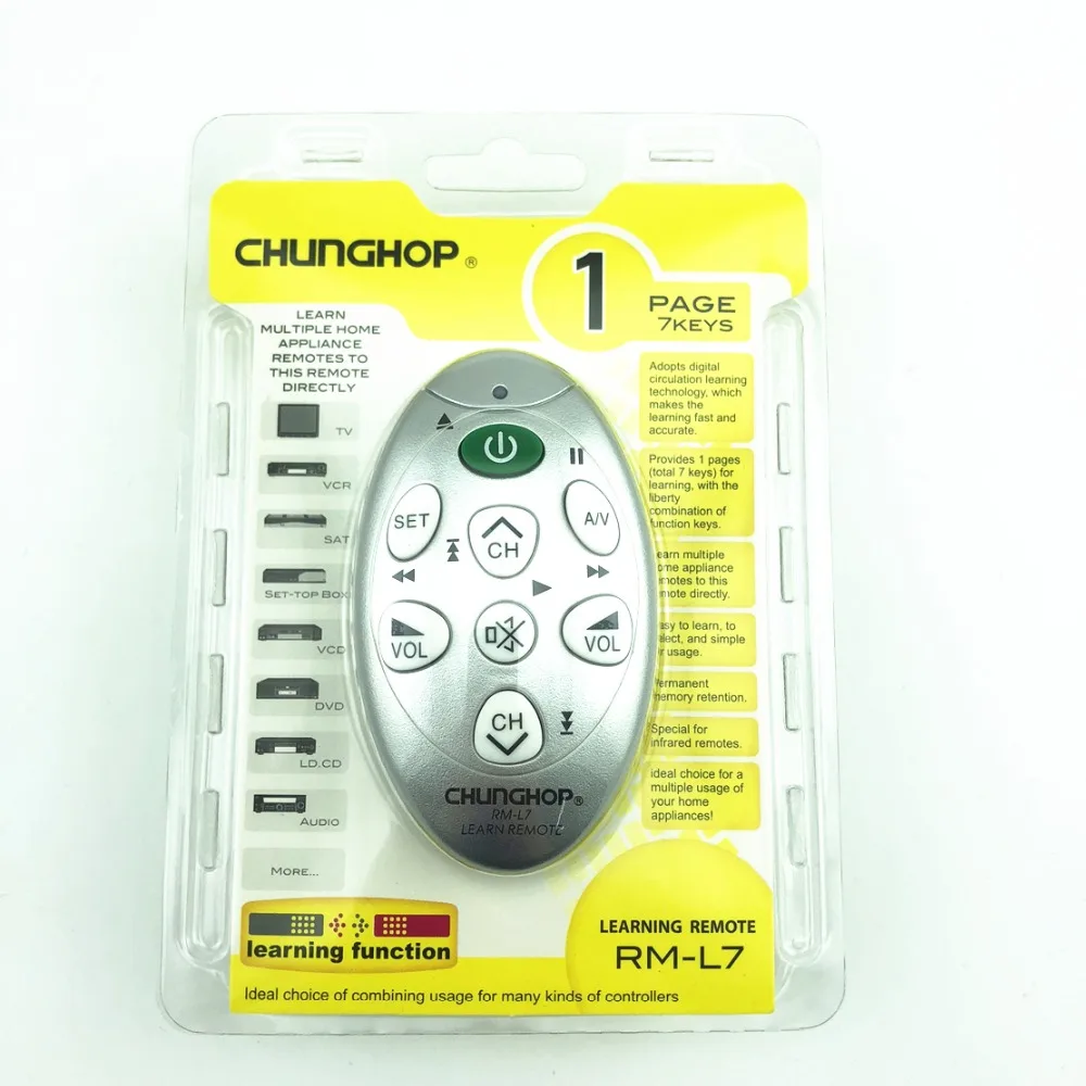 جهاز تحكم عن بعد صغير عالمي للتعلم بالأشعة تحت الحمراء ، وحدة تحكم بديلة للتلفزيون ، SAT ، DVD ، CBL ، DVB-T ، وظيفة النسخ ،