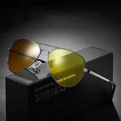 Night vision glasses polarized yellow Photochromic men sunglasses pilot anti glare UV400 car driving chameleon eyewear