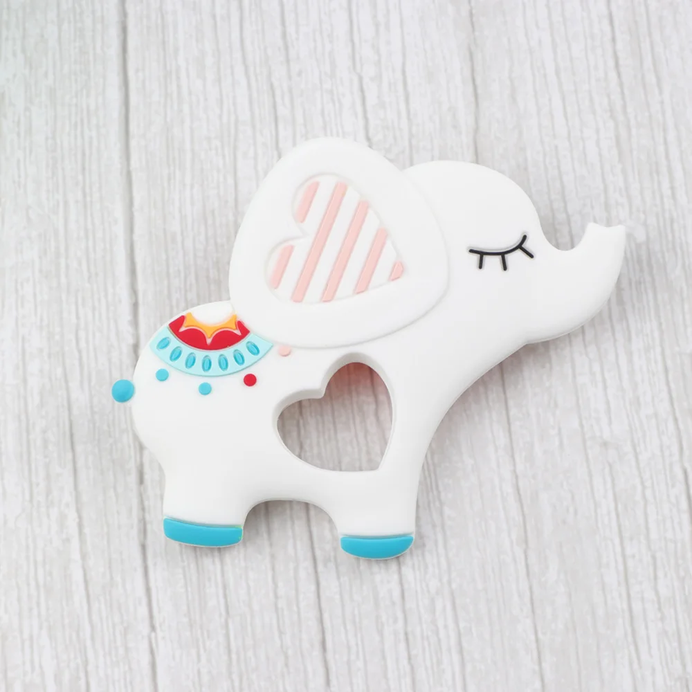 

TYRY.HU Carton Elephant Baby Teether Chew Rodent Food Silicone Teething Soother Accessories Animal Teethers