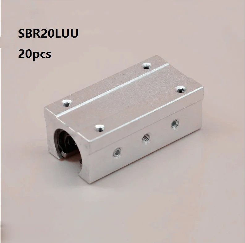 

20pcs/lot SBR20LUU Bearing Open Type Linear Ball Motion Bearing Blocks for SBR20 20mm linear guide/rail for CNC router SME20LUU