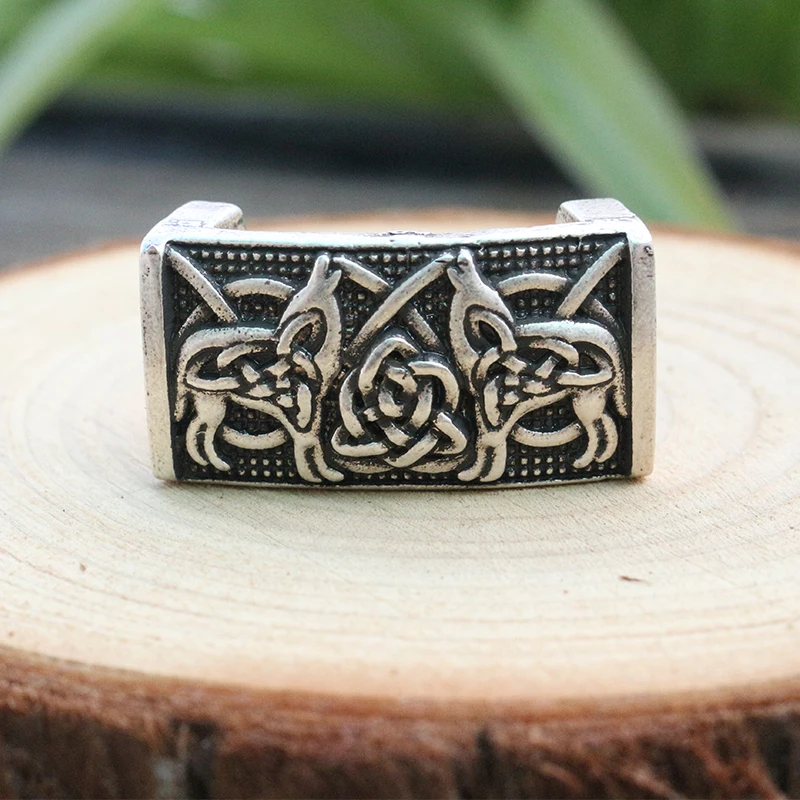 1pcs viking bead celt wolf Bracelet accessories Inner diameter 6x12mm