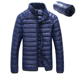 Casacos Ultra Leves Duck Down para Homens, Casaco de Inverno Puffy Portátil Casual, Casacos de Outono, 0-10 ℃, 4XL, 5XL, 6XL