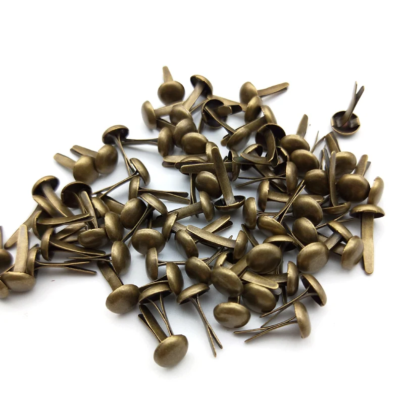 FISHWAVES 100pcs Bronze Vintage Metal Brads Diy Photo Album And Crafts Decoration Embellishment Scrapbooking Brads Accessories