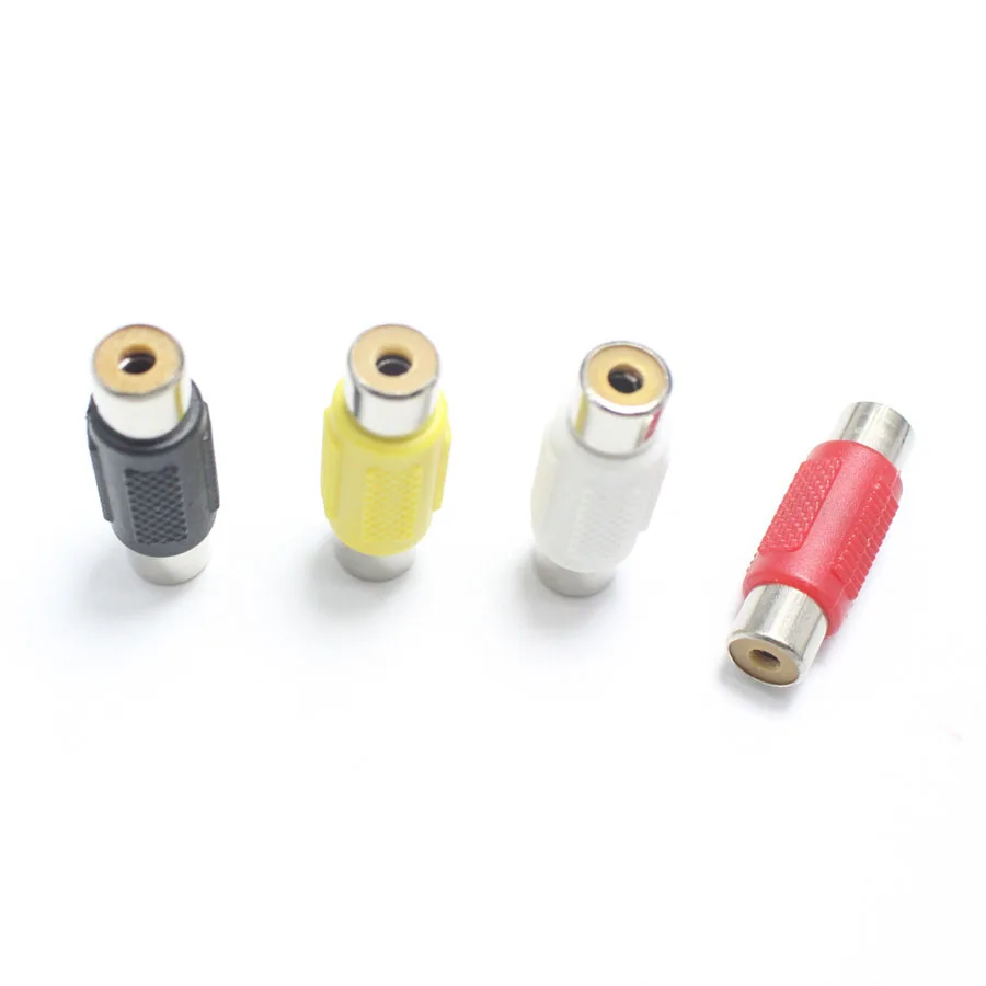 4pcs Nickel-plated RCA Connector Female to Female Plug jack for PC Audio Video Red Black Yellow White DIY Parts