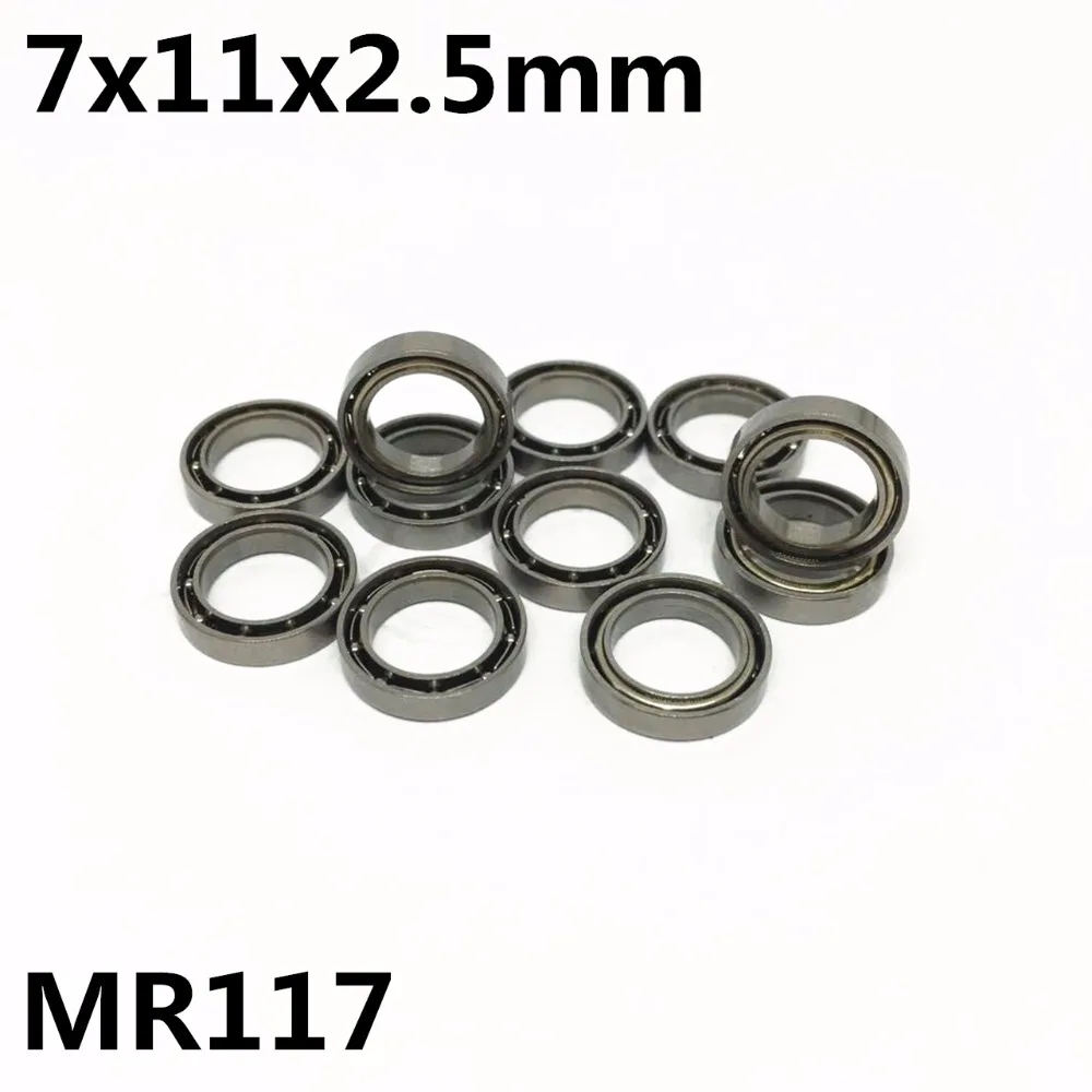 10 sztuk MR117 otwarte 7x11x2.5mm z głębokim rowkiem Bball łożyska miniaturowe łożyska wysokiej jakości darmowa wysyłka