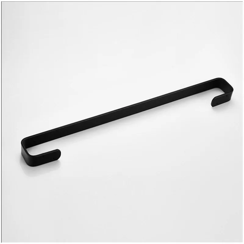 Solid Space Aluminum Black Towel Bar Single Towel Rack Bathroom Black Wall Mounted Towel Holder Accessories 20/30/40/50/60 cm