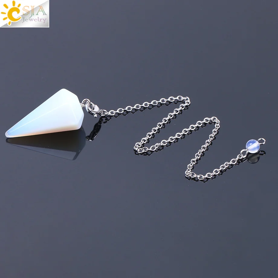 CSJA Healing Crystal Slinger voor Waarzeggerij Wichelroedelopen Roze Kwarts Slingers Natuurlijke Edelsteen Reiki Kristallen Hanger Pendulos E112