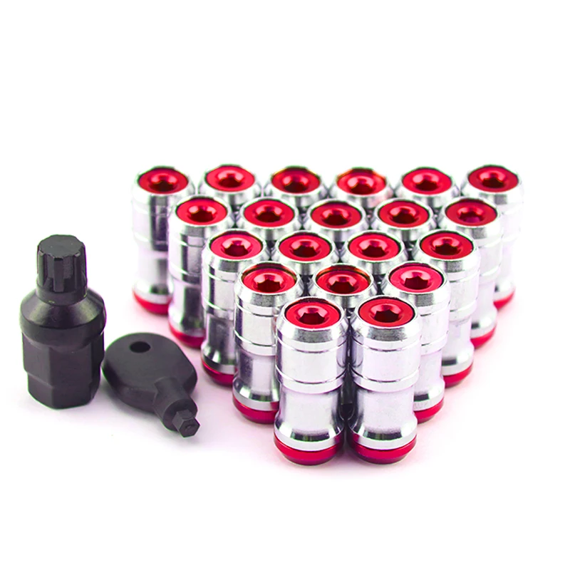 Leosport-New Style For Volk rays Wheel Nuts Iron Racing Lug Nuts 20pcs lock racing lug nuts+2 pcs security key Wheel Screw Nuts