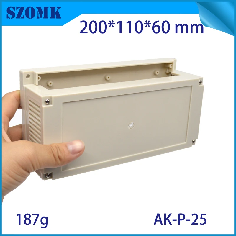 

4 Pcs 200*110*60mm hot selling abs PLC plastic box for electronic project enclosure din rail plastic equipment housing box