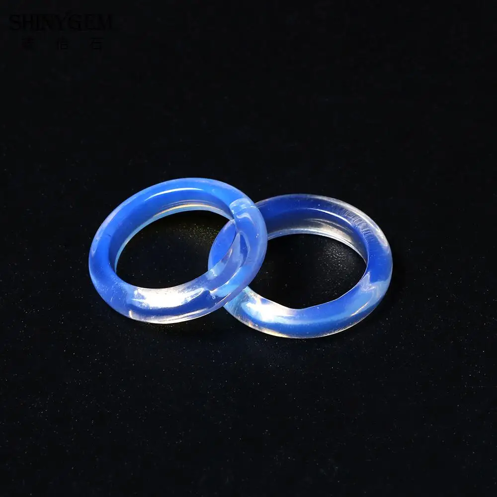 shinygem minimalism artificial turquoise for goldstone smooth ladies rings size 7 8 9 fashion daily women jewelry