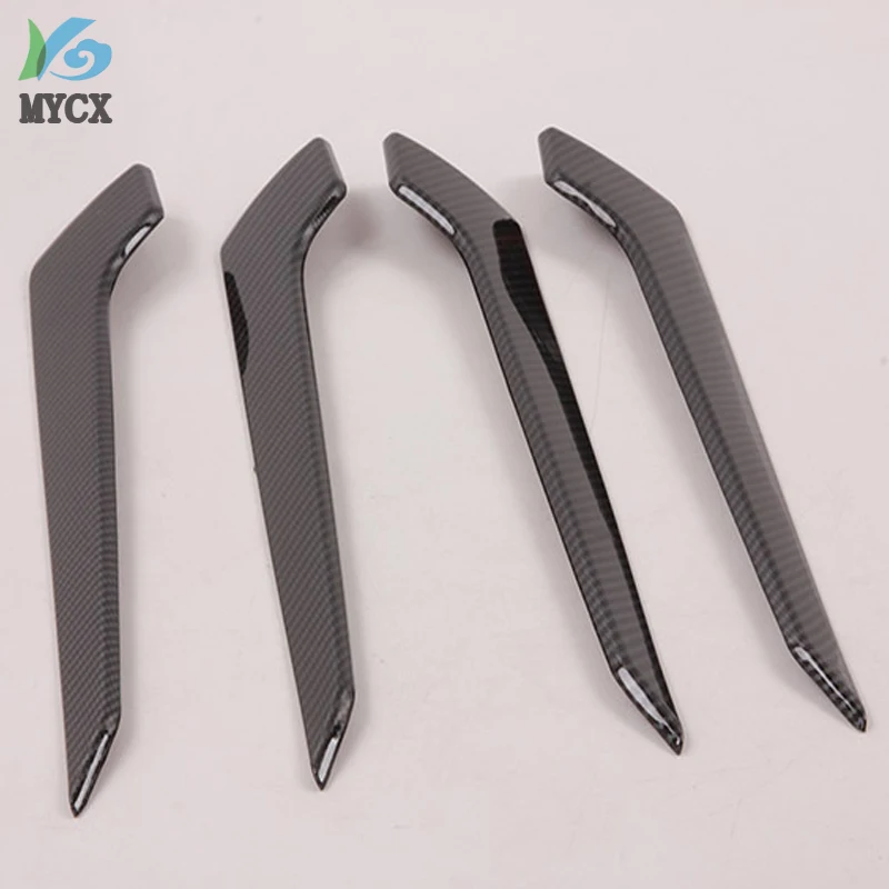 ABS Carbon fiber 4PCS Car Accessories Interior Door Handle Cover Trim Strikers Decoration For Toyota RAV4 XA50 2019