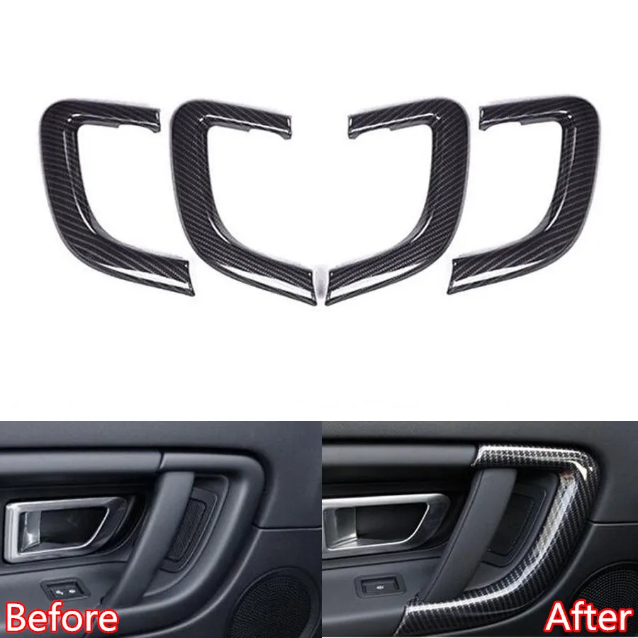 

Fit For Land Rover Discovery Sport 2015-2017 Car Interior Door Handle Strip Trim Styling Sticker ABS Carbon Fiber Black