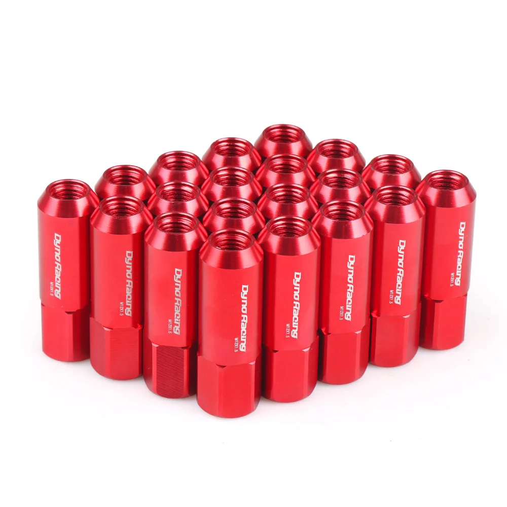 Dynoracing 60MM M12*1.5 Wheel Nuts New 20PCS Racing Lug Wheel Nuts Screw Aluminum Lug Nut  M12X1.5 BX100442