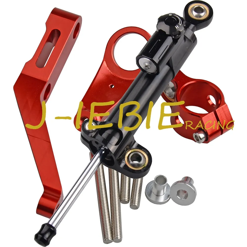 

CNC Steering Damper Stabilizer and Red Bracket Mounting For CBR954RR CBR954 CBR 954 RR 2002-2003