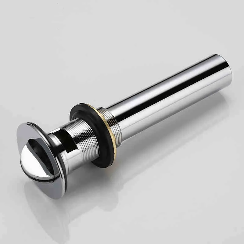 Bathroom Sink Drainer Brass reverse Chrome Polished Overflow Hole Basin Parts Faucet Accessories PJXSQ002C-1Y