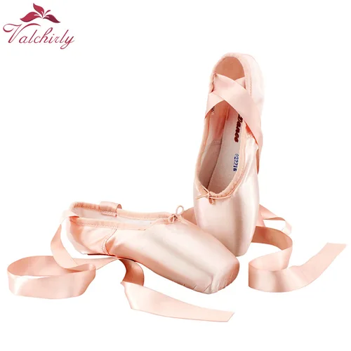 Imagen 2 del producto Nuevo Zapatos de vendaje de baile de punta de Ballet para niña y mujer, zapatos de satén