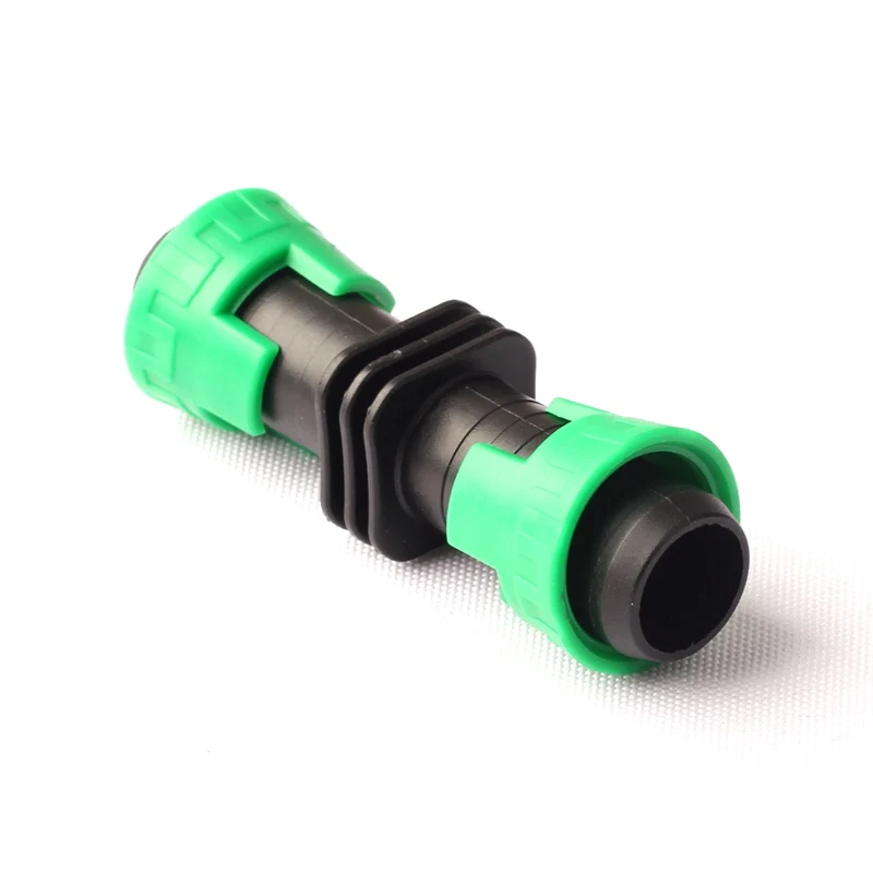 

8pcs 16mm Drip Irrigation Tape Straight Connectors Green Lock Ring Durable Material Garden Drip Irrigation System Fittings