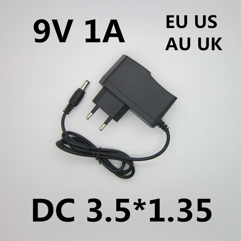 

1 PCS AC 100V-240V 9V 1A power adapter. DC 9V 1000MA Power Supply EU Plug DC 3.5mm*1.35mm free shipping