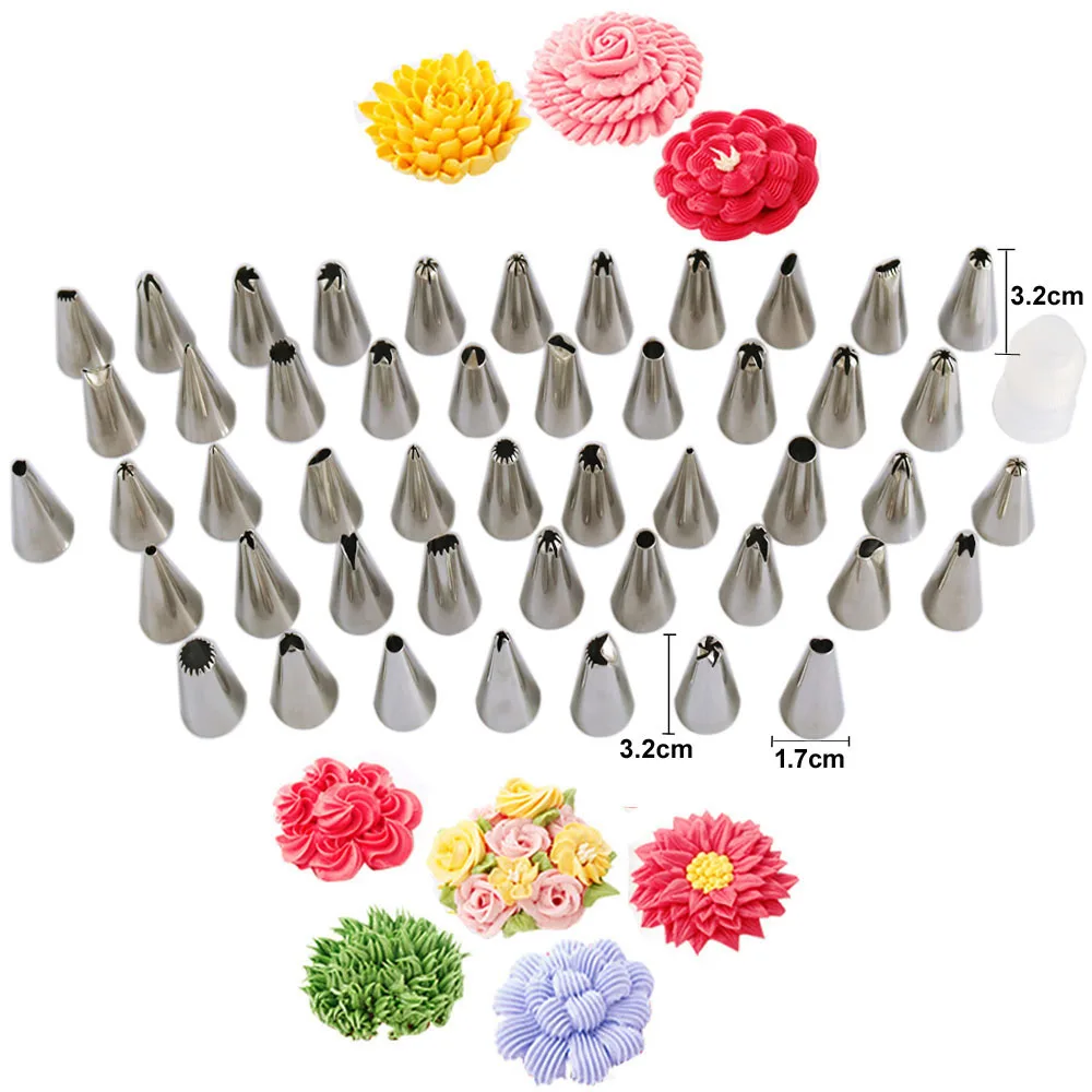 49pcs/set Nozzle Piping Stainless Steel Pastry Nozzles Set Russian Korean Style Cake Decorating Tools CS014