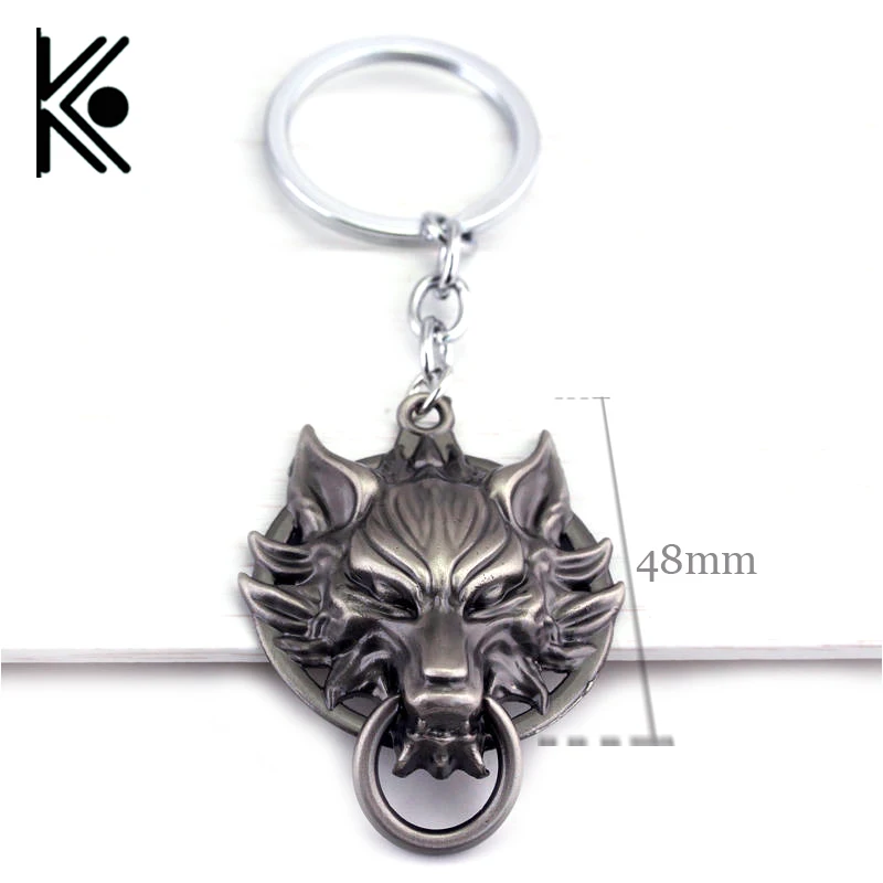 Creative 3d Wolf Head Metal Key Chain Final Fantasy Pendant Jewelry Punk Men’s Jewelry Products Free Shipping