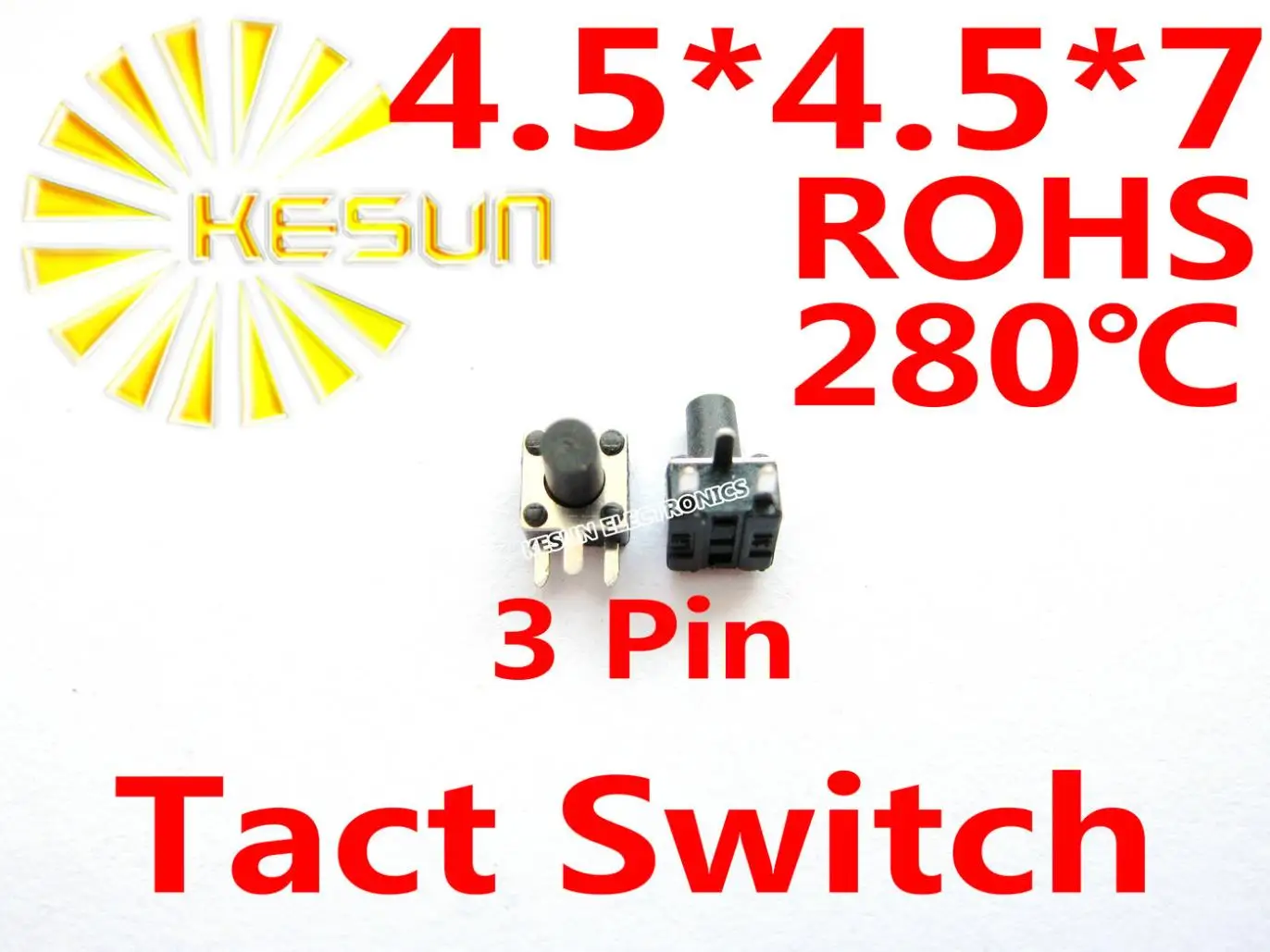 

FREE SHIPPING 1000PCS SMT 4.5X4.5X7MM 3 Pin Tactile Tact Push Button Micro Switch Momentary ROHS