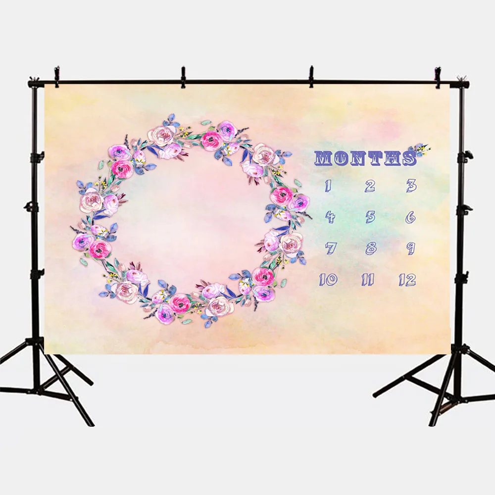 

Purple Flower Photo Booth Backdrops for Photography Studio Newborn Months Baby Shower Background S-2772